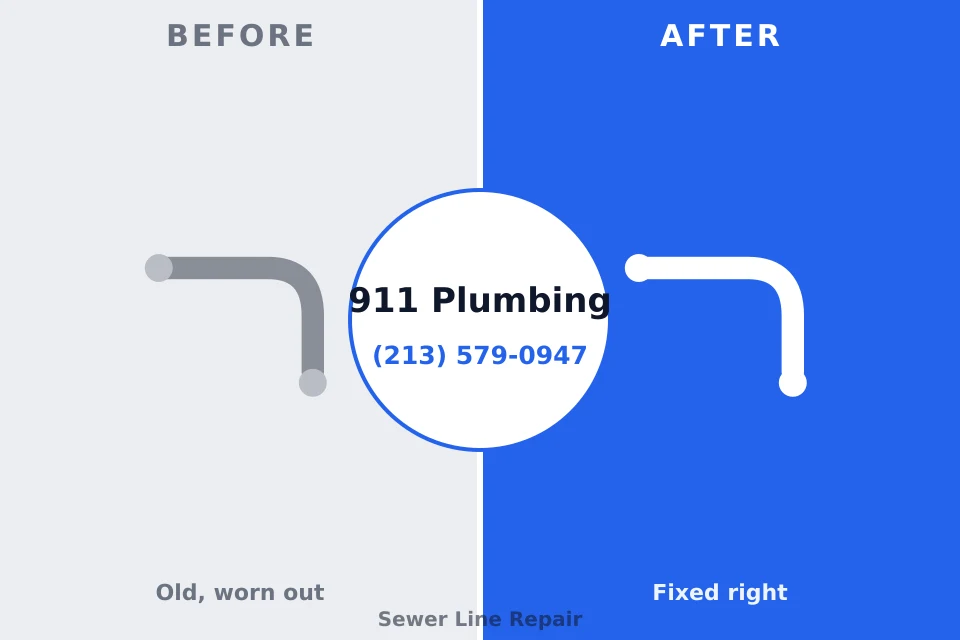 Before and after: plumbing company Deville, LA